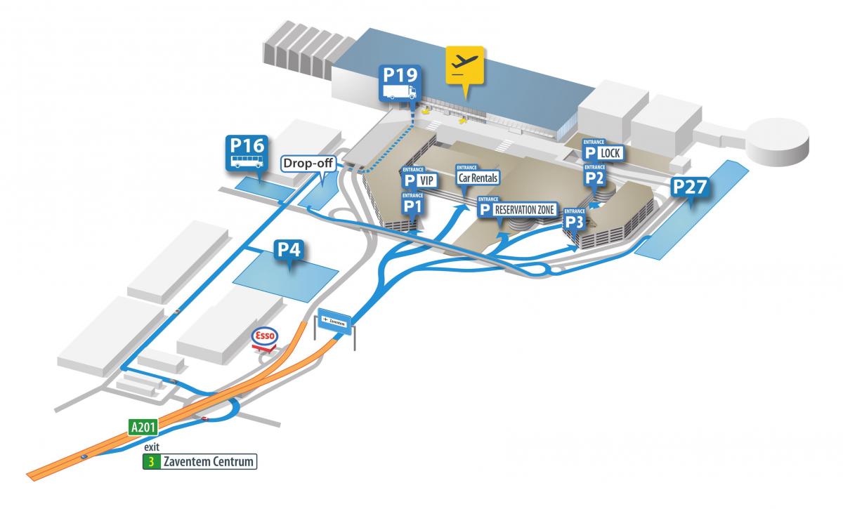 Mapa de la terminal del aeropuerto de Bruselas